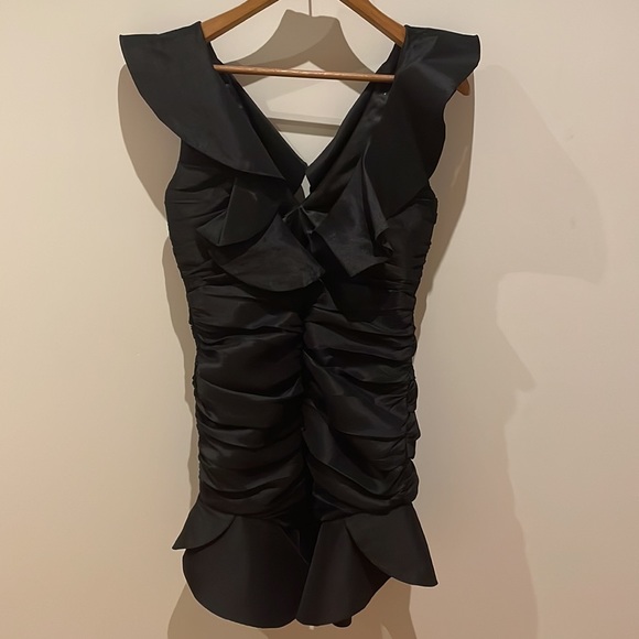 NWT BARDOT Mini Black Frill Dress - Picture 3 of 7